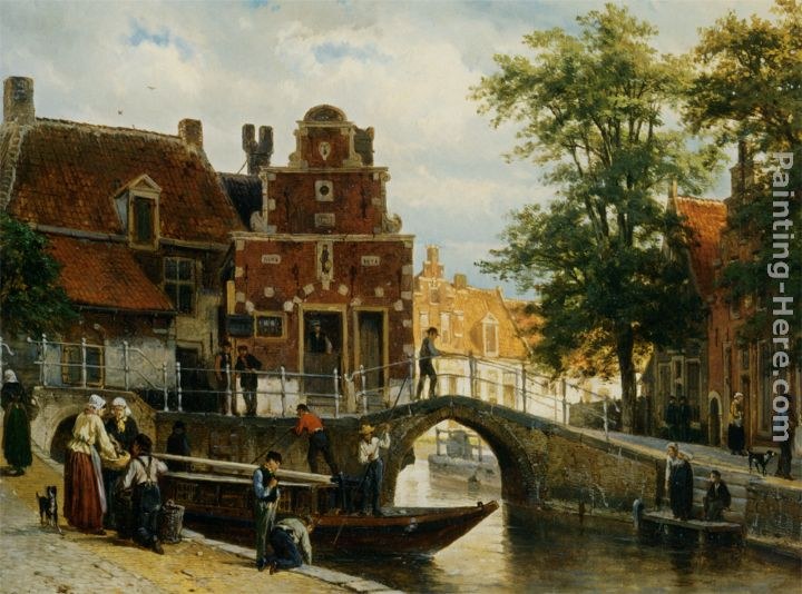 Cornelis Springer A View Of The South Entrance Of The St. Pancras Church, Enkhuizen